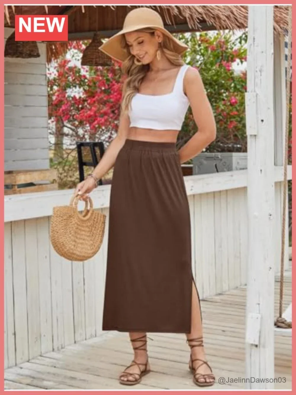 Women's Maxi Skirt Side Slit High Waisted Pencil Skirt Summer